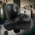 thumbnail image 1 of Guantes de boxeo de PU, mitones duraderos, protector de manos para suministros deportivos (negro adulto), 1 of 8