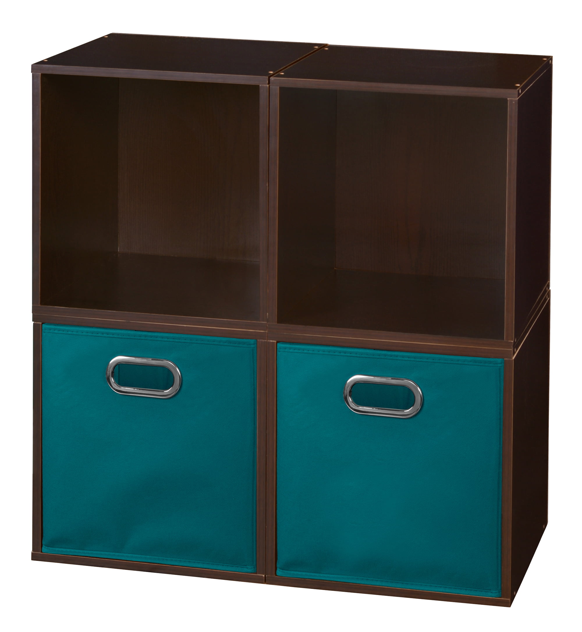 Niche Cubo Storage Set - 4 Cubes and 2 Canvas Bins- Truffle/Teal ...