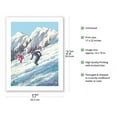 thumbnail image 2 of Skiing - Mountain Ski Slope - Delta Air Lines - Vintage Airline Travel Poster by Jack Laycox c.1970s - Bamboo Fine Art 290gsm Paper (Unframed) 17x22in, 2 of 4