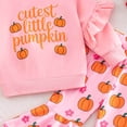 thumbnail image 4 of Xyant Toddler Baby Girl Halloween Outfit Pumpkin Print Ruffle Long Sleeve Sweatshirt Flare Pants 2pcs Clothes Set (Red,3-4 Years), 4 of 4