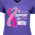 thumbnail image 4 of Inktastic Breast Cancer Awareness I Support My Wife with Pink Ribbon Women's V-Neck T-Shirt, 4 of 5