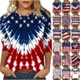 thumbnail image 2 of QINGFSAP Womens 3/4 Sleeve 4Th of July Shirts Crewneck Independence Day Printed Casual Loose Fit T Shirts, 2 of 5