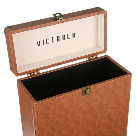 Victrola - Storage Case for Vinyl Turntable Records - Brown