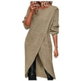 thumbnail image 2 of AXXD Womens T Shirts Tunic Basic Summer 2024 Tunic Tops Winter Button Loose Pocket Knit Medium Long Coat Sweater Female, 2 of 5