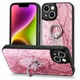 thumbnail image 1 of SaniMore Case for iPhone 14 Pro 6.1" 2022, Python Pattern Skin Lens All-inclusive 360 Degree Ratating Kickstand Anti-scratch Slim Lightweight Wireless Charging Fashion Luxury Shell, Pink, 1 of 12