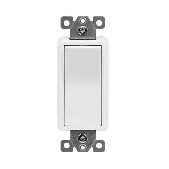 ENERLITES 4-Way Decorator Paddle Rocker Light Switch, Clamp Down Wiring, Grounding Screw, Residential Grade, 15A 120V/277V, UL Listed, 94150-W, White