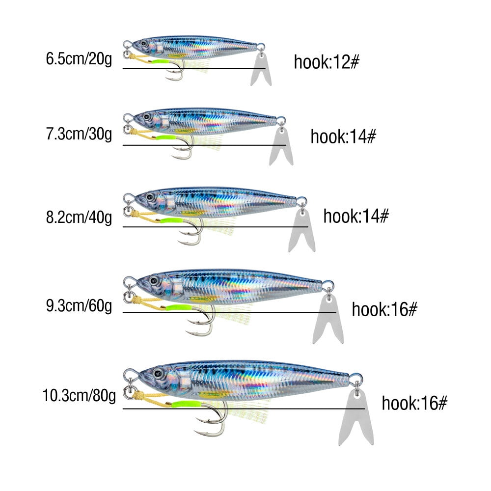 4PCS Metal Jig Fishing Lures Casting Trolling Spoon Bait Saltwater Fishing