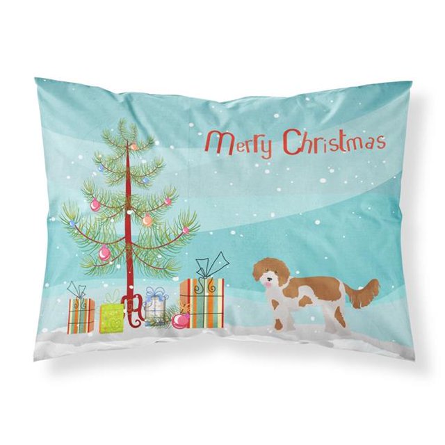 Carolines Treasures CK3812PILLOWCASE Cavapoo Christmas Tree Fabric Standard Pillowcase