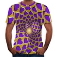 thumbnail image 3 of TSADFHJI Chemises pour Hommes Automne Printemps Imprimé Manches Courtes Col Rond T-Shirt Floral Tendance Mode Basique L Violet, 3 of 3
