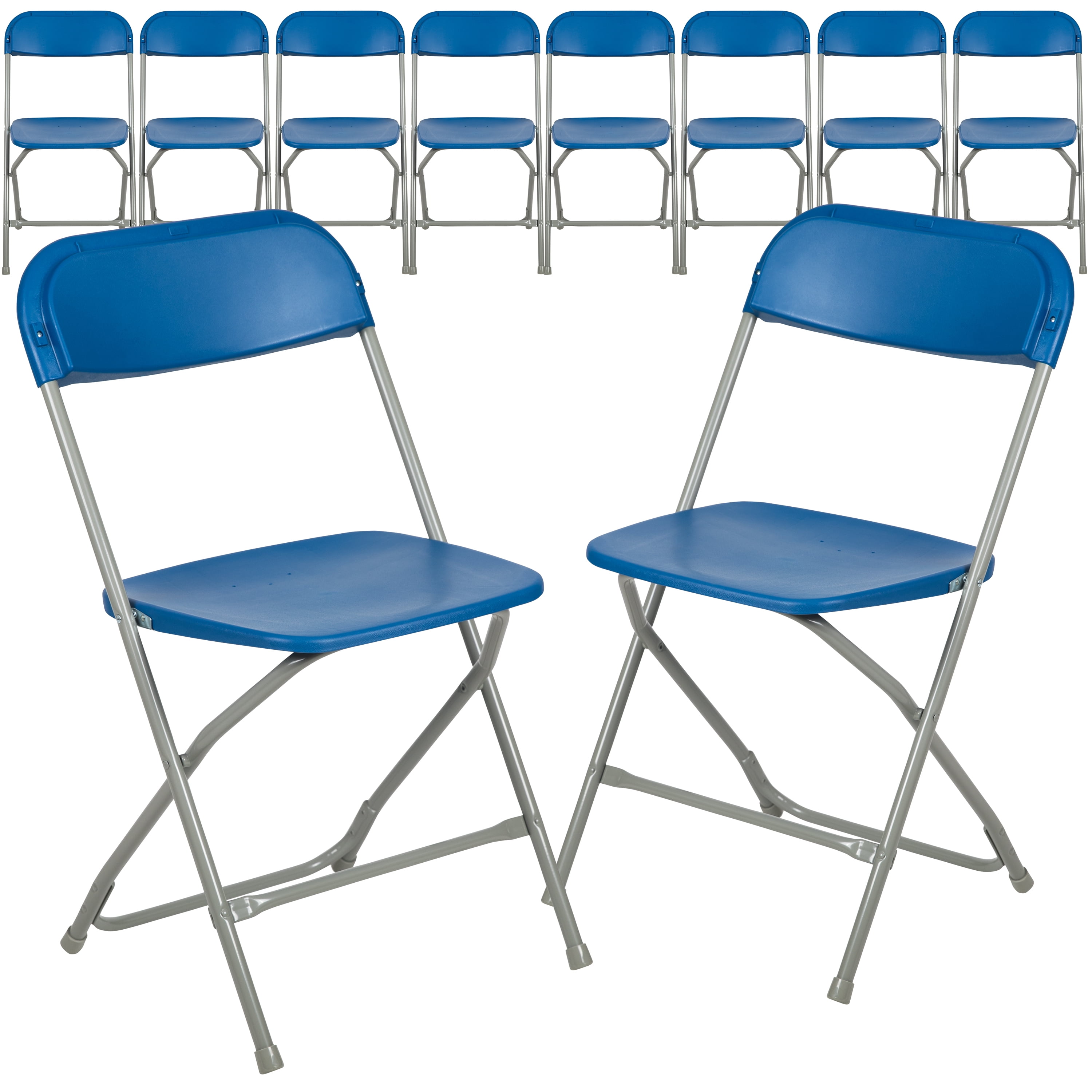 Capacity Premium Blue Plastic Folding Chair HERCULES Series 800 lb 10 Pk 