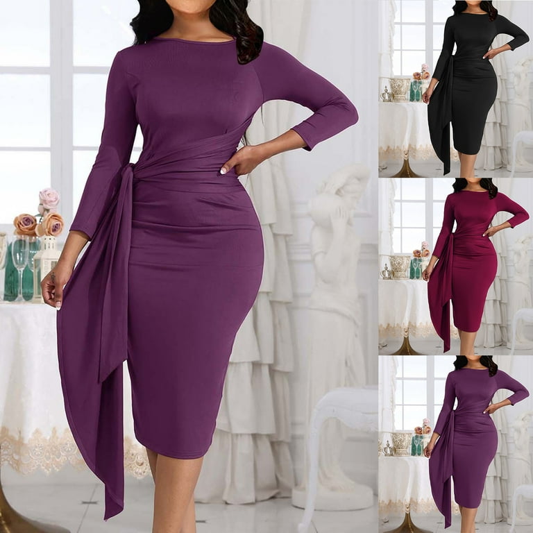 sachin and babi light blue dress Buy LC Waikiki Solid Knee Length Bodycon Dress In Purple main image 0