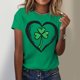 thumbnail image 3 of El Día de San Patricio Manga Corta Cuello Redondo Suéter Casual Top, Ligero 95% Poliéster 5% Blusa de Spandex para Vacaciones Y Uso Diario, Tops de Mujer Casual, 3 of 5