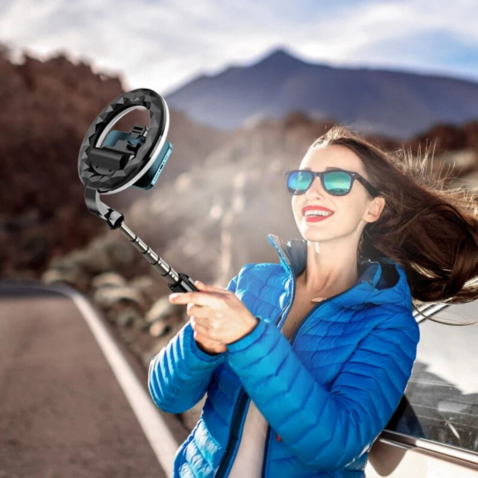 Selfie Ring Light with Selfie Stick Tripod Stand Phone Holder Portable Unplugged Dimmable LED Ring Light