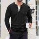 thumbnail image 1 of pstuiky Camisas casuales de manga larga para hombre, Blusa/camisa informal y moderna de color liso con cuello redondo y botones en bloques de color para hombre salir tops xxl, 1 of 9