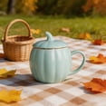 thumbnail image 7 of Msgweeeg Coffee Mug Set Travel Mugs 400ml Pumpkin Themed Ceramic Mug with Lid Glossy Porcelain Tea Cocoa Cup Multi-Color Decorative Drink Cup for Desk Kitchen Halloween Tabletop, 7 of 7