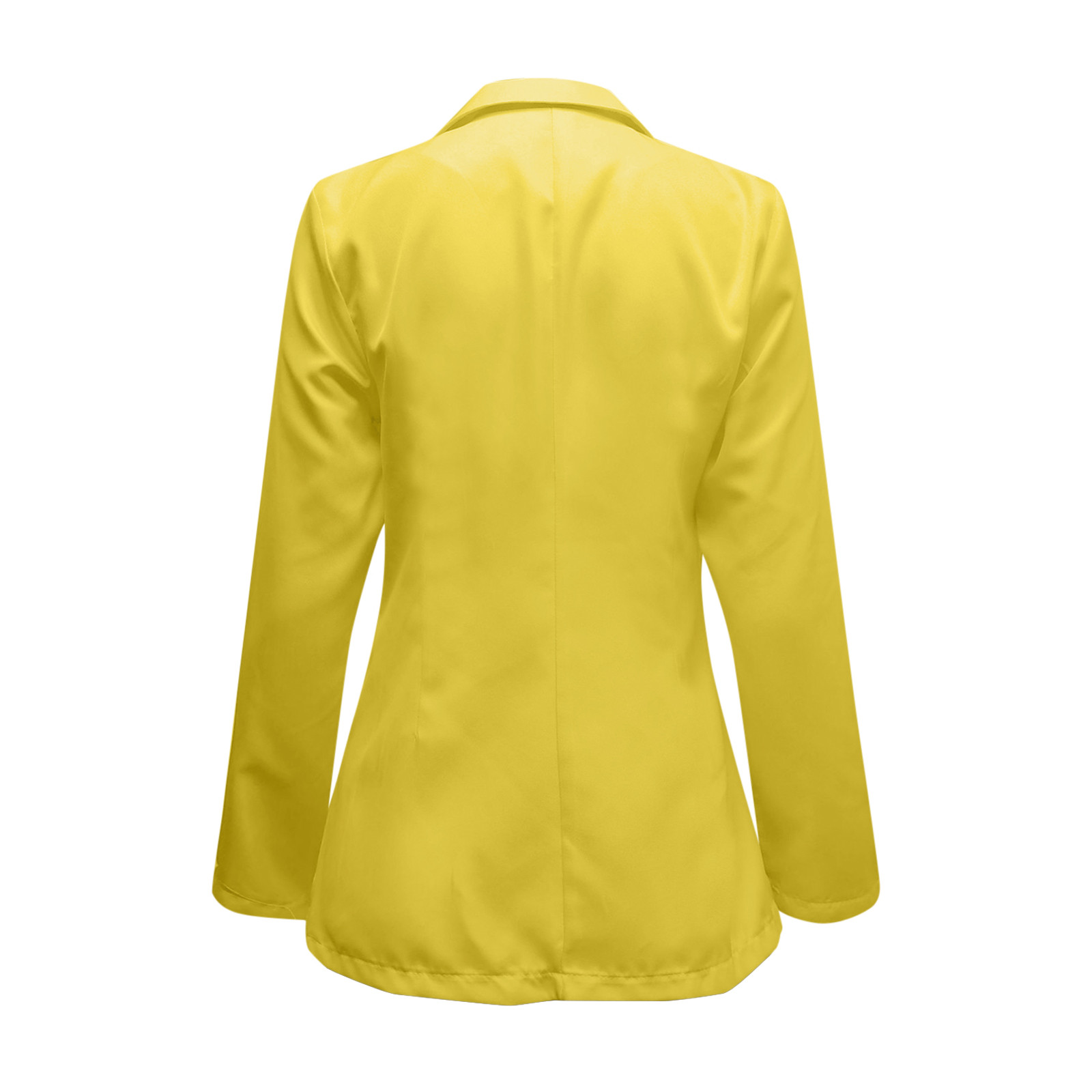 iOPQO blazer jackets for women Women's Casual Light Weight Thin Jacket Slim Coat Long Sleeve Blazer Office Business Coats Jacket Women's Blazers Yellow M - image 5 of 7