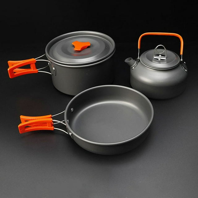 Compact Non-Stick Camping Cookware Set for 2-3 People - Perfect for Outdoor