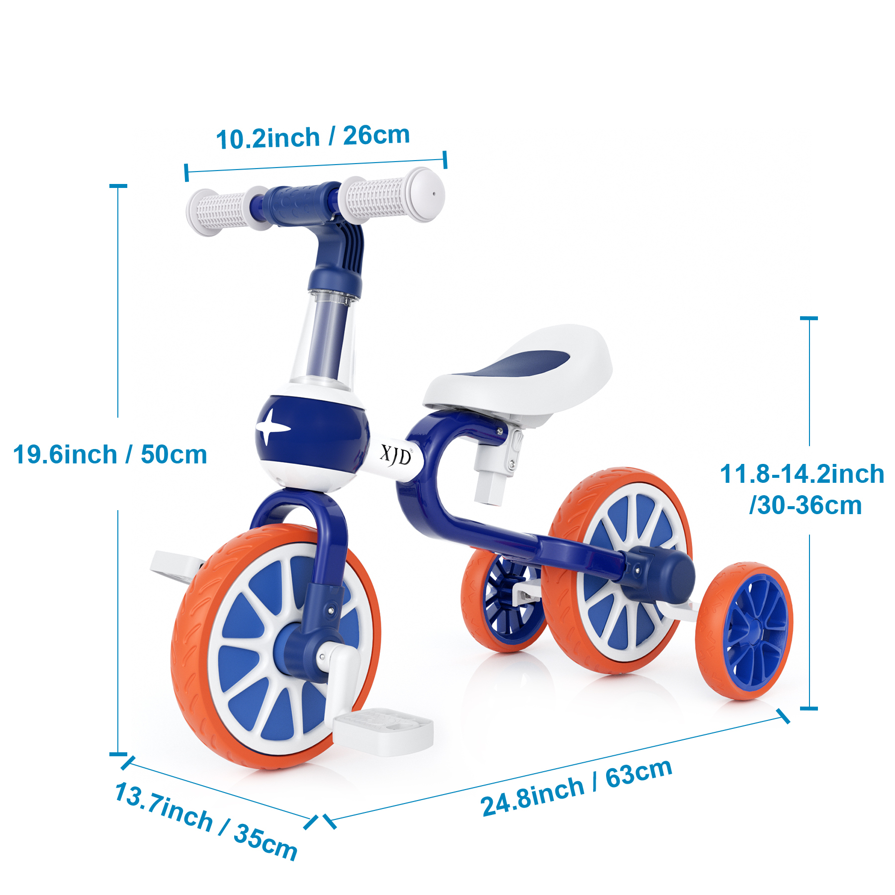 XJD 3-in-1 Toddler Bike, Blue photo 6