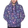 thumbnail image 4 of Hoodies for Men - Colorful anchor purple cute Long Sleeve Comfrt Men'S Fashion Hoodies & Sweatshirts, Sweatshirts for Men Hoodies Pullover Clothing Clothes with Pouch, 4 of 7