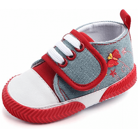 

Baby Boys Girls Sneakers Soft Infant Crib Shoes Anti-Slip Lightweight Toddler First Walkers--- Red（11cm）