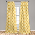 thumbnail image 5 of Ambesonne Quatrefoil Curtains, Trellis in Yellow, Pair of 28"x63", Marigold Mustard White, 5 of 5