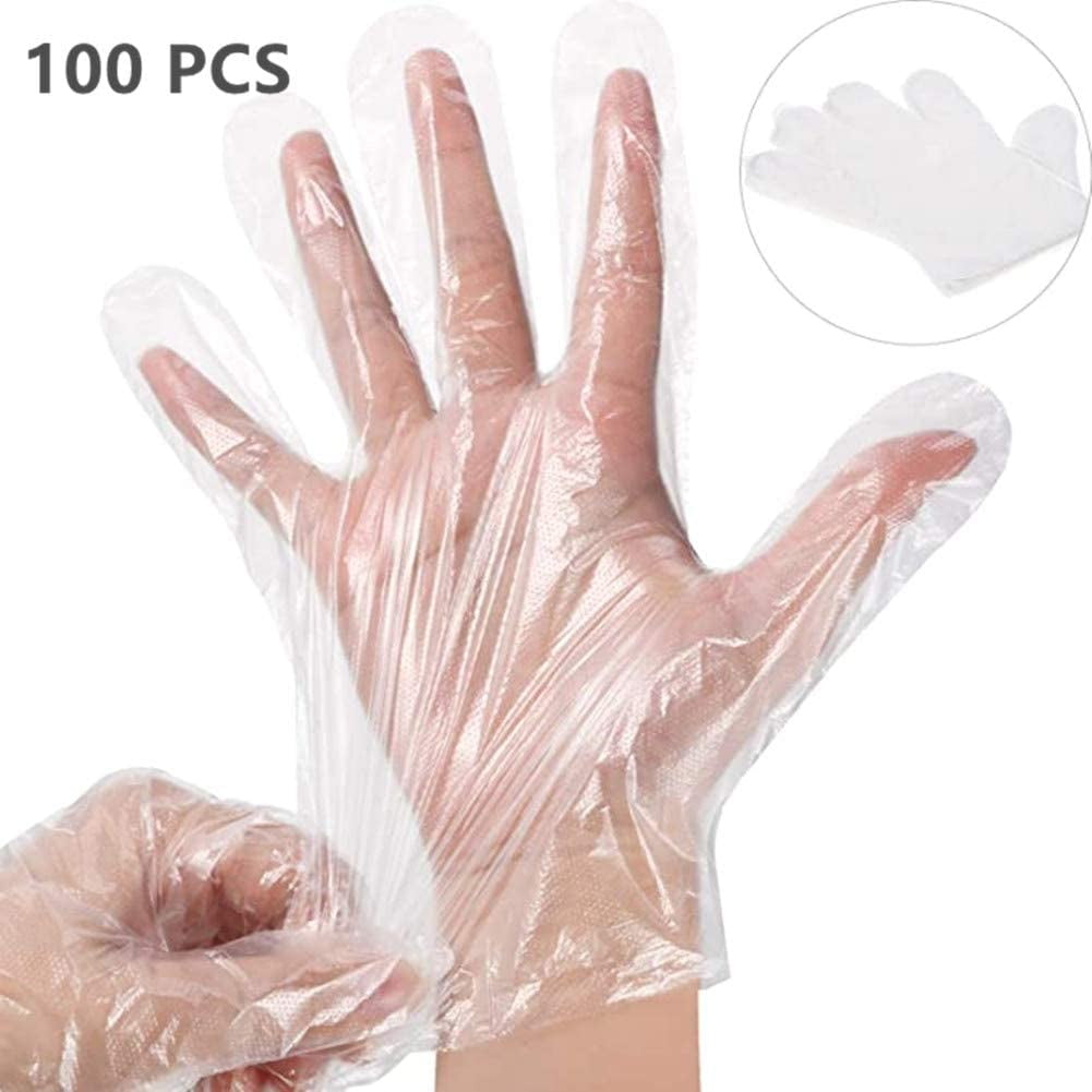 100 Plastic Gloves Disposable Food Preparation Catering Gloves Foodgrade Poly 
