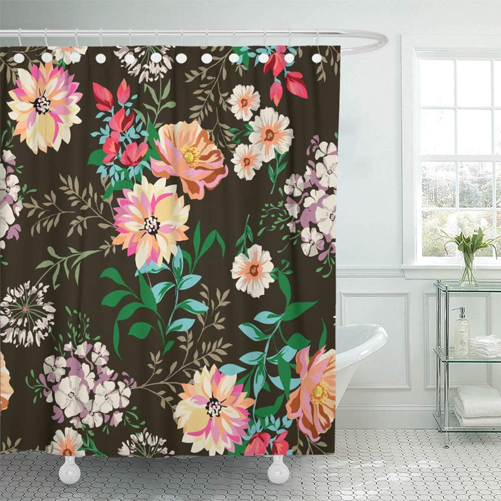 Floral Shower Curtain / 13Pc. Sadie Floral Shower Curtain Set Bath