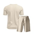 thumbnail image 4 of Eres Más Que una Prueba Puntuación Camisa Hombres Moda Cordón de Color Sólido Manga Corta Blusas con Cuello en V Conjunto de Cintura Elástica, 4 of 5