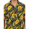 thumbnail image 7 of Stylore Mens Hawaiian Shirt Short-Sleeve Funky Summer Sunflower Black Small, 7 of 7