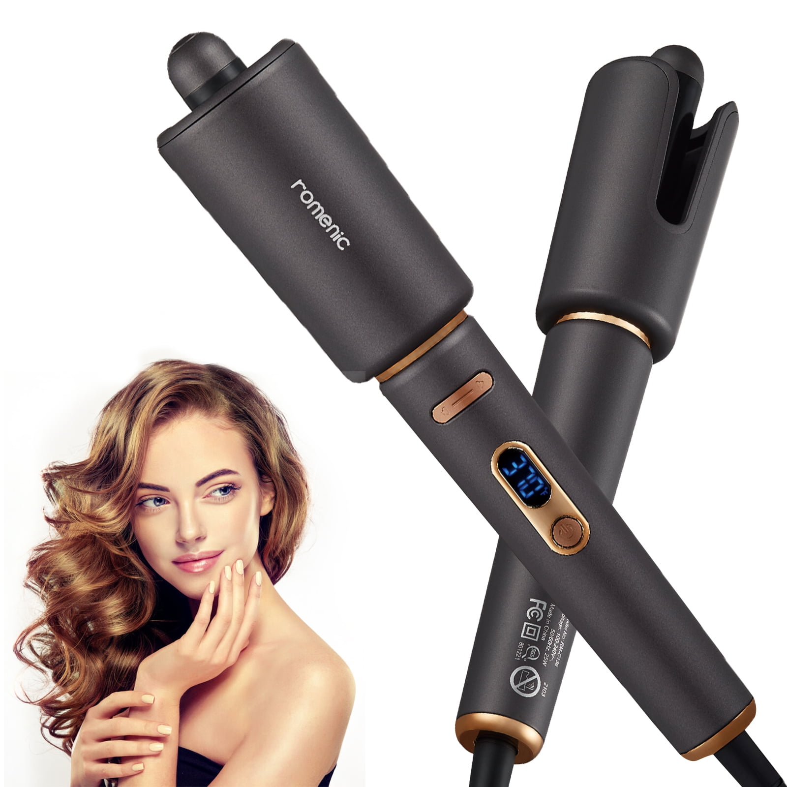 ROMENIC C136 Automatic Hair Curler Wave Curling Iron, Ceramic Rotating