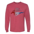 thumbnail image 2 of Wild Bobby, Classic Ford Mustang Car Logo, Cars and Trucks, Mens Long Sleeve Shirt, Vintage Heather Red, Large, 2 of 3