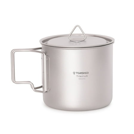 

Tomfoto Ultralight Titanium Cup Outdoor Portable Camping Picnic Water Cup Mug with Foldable Handle 300ml350ml420ml450ml550ml650ml750ml