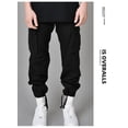thumbnail image 4 of Men's cargo pants with many pockets, loose bags, casual men's overalls and drawstring work pants, 4 of 6