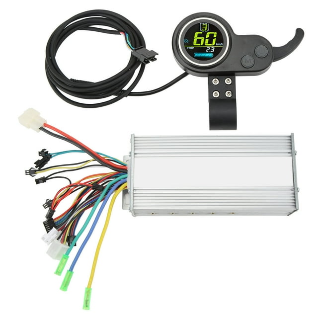 Controlador de velocidad de motor sin escobillas de 1000 W, 36 V y 48 V, pantalla LCD redonda con acelerador de pulgar para bicicleta eléctrica y scooter.