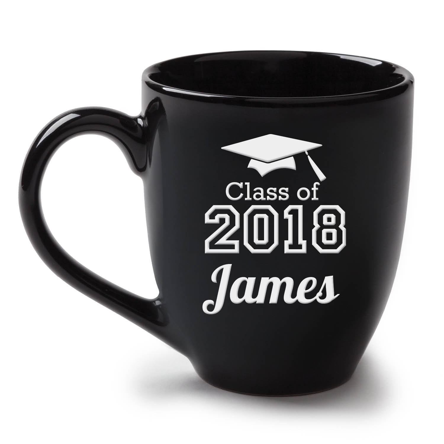 Personalized Graduation Coffee Mug - Black 14.5 oz Bistro