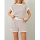 thumbnail image 2 of Shorts Lounge Set MISSACTIVER de punto a rayas para mujer, 2 unidades, 2 of 5