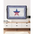 thumbnail image 5 of 4th of July Outdoor TV Cover 52 to 55 Inch Weatherproof, American Flag Star on Wood Blue Checkered 600D Oxford TV Covers with Waterproof Zipper, Outside Flat TV Screen Protector Size 52"Wx19"Hx4.5"D, 5 of 7