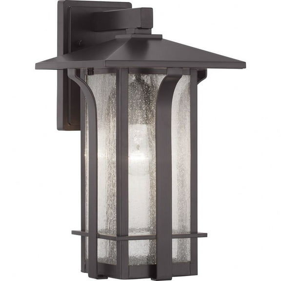 Progress Lighting Cullman 1-Light Outdoor Wall Lantern, Antique Bronze, Seeded Glass