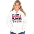 thumbnail image 4 of Breast Cancer Faith Bigger Than Fear Zip Hoodie Sweatshirt Women Brisco Brands S, 4 of 6