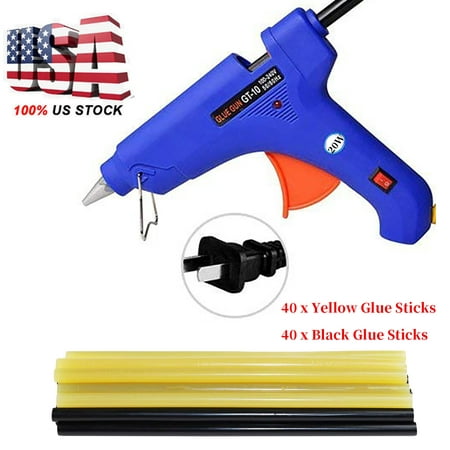Hot Melt Glue Gun 20W Heats Up Quickly with 80 Pcs Strong Viscosity Glue Sticks for Car Body Dent Repair Electronics Circuit Panel Stick Toy Model Artificial Flower DIY Project