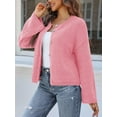 thumbnail image 5 of Women Oversized Button Down Cardigan Chunky Knit Long Sleeve Sweater, 5 of 6