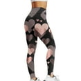 thumbnail image 3 of Gibobby Leggings Gluteos Mujer Pantalones yoga cintura alta con estampado San Valentín para mujer Medias compresión Yoga Running Fitness Leggings cintura alta（Rojo， M), 3 of 5
