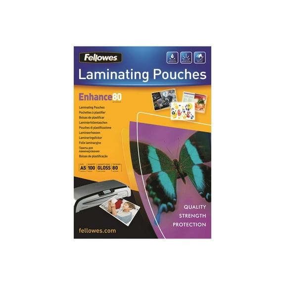 Fellowes - 100-pack - glossy - A5 (5.83 in x 8.25 in) lamination pouches