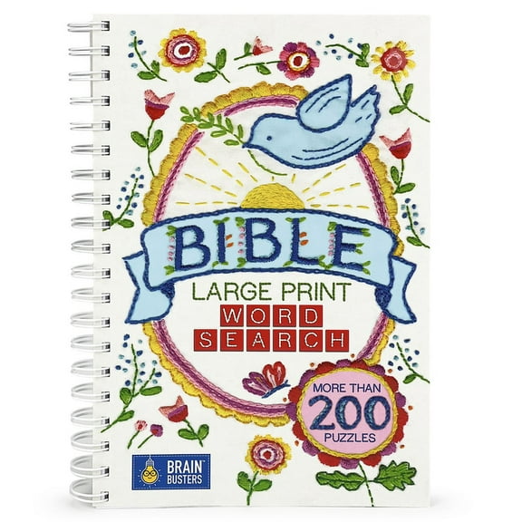 Brain Busters Bible Large Print Word Search: More Than 200 Puzzles, (Spiral-Bound)