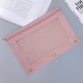 thumbnail image 2 of Estuche para lápices con 3 anillas, 3 unidades, cierre con cremallera, color, gran capacidad, ventana transparente, estuche para lápices con 3 refuerzos, 2 of 4