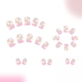 thumbnail image 2 of RAGUPEL Pink French Press on Nails Short Acrylic Nails White Flowers Fake Nails Square Nude Nails Press Ons Cute Translucent Spring Artificial False Nails for Women 24 Pcs, 2 of 7