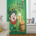 thumbnail image 5 of St. Patrick's Day Sheer Curtains 72 Inches Long, Funny Gnomes Beer Gold Coin Shamrock Green Light Filering Curtains, Breathable Simi Curtain Privacy Drapes for Living Room Bedroom Window Treatment, 5 of 9