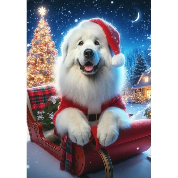 Great Pyrenees - Best of Breed DCR Christmas House Flag 28" x 40"