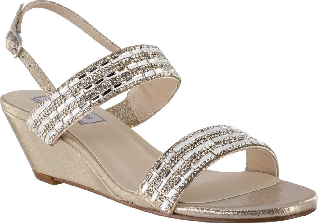 Women's Touch Ups Allison Wedge Sandal Champagne Shimmer Synthetic 8 M ...