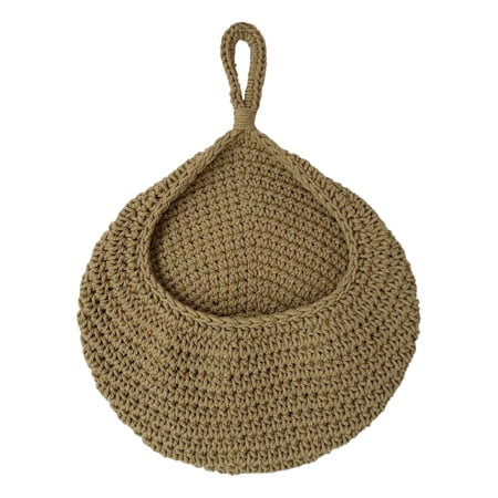 Homekingdee Handwoven Fruit Storage Hanging Basket – Woven Net Bag Teardrop-shaped Storage Solution for Kitchen Dining Area Home Organization
